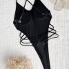 YY5958 Z6 Black One Piece Swimsuit