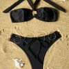 YY6094 SWIMWEAR D Solid Color Women's Bikini Sets