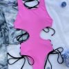 YY6105.jpgF Plunge 1 Piece Swimsuit For Woman