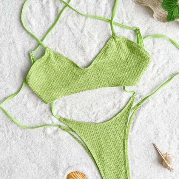 bedazzled bikini Orange Thong Swimwear