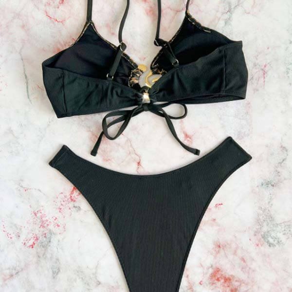 bikini beach voyeur Leopard Print Bikini