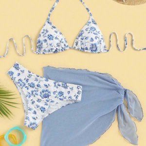 bikini bar 3 Piece Bikini Set With Shirt