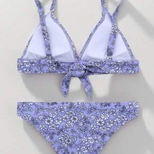 bikini girl Purple Ruffle Bikini