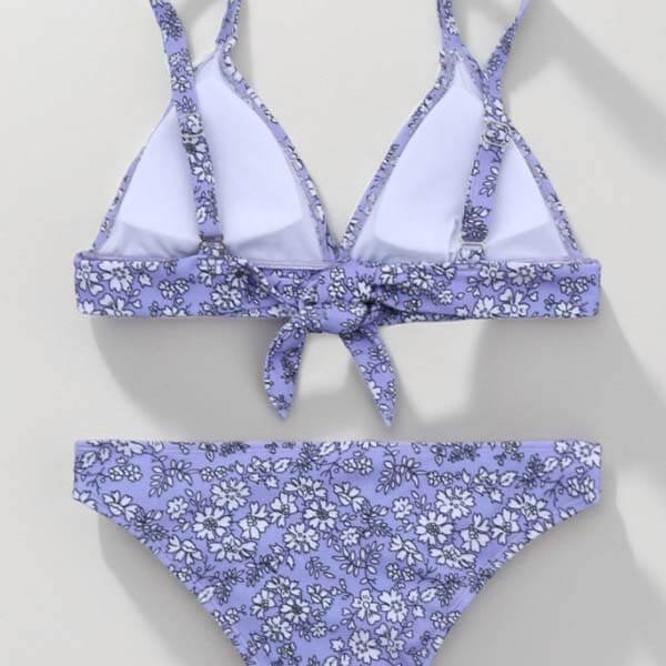 bikini girl Purple Ruffle Bikini