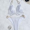 white bikini white bikini Chain Bikini Bottom