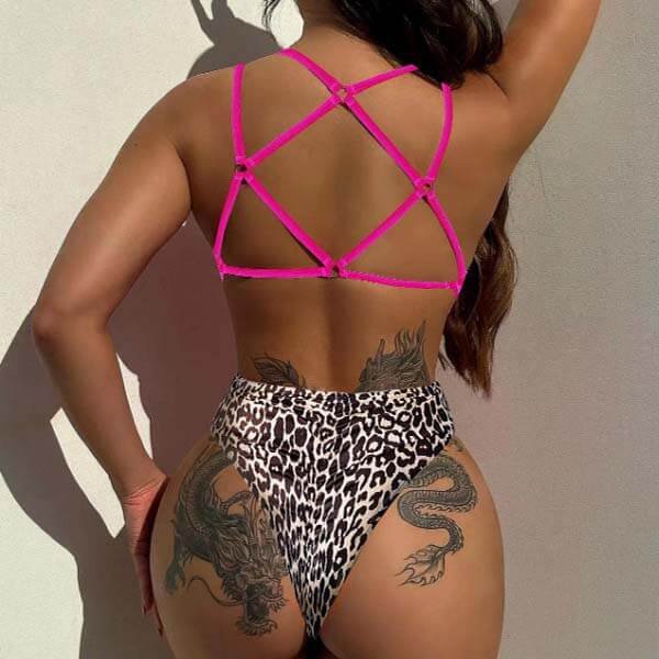 young bikini Orange Strapless Bikini