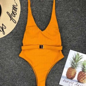 bikini 2024 Belted One Piece Swimwear