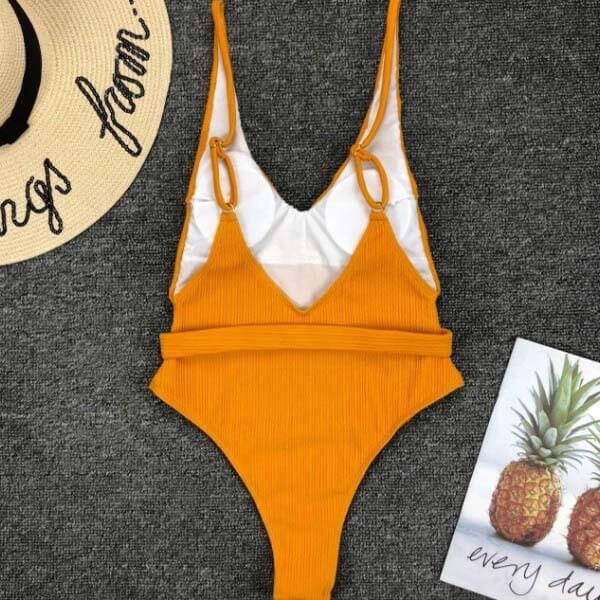 bikini fishing Belted One Piece Swimwear