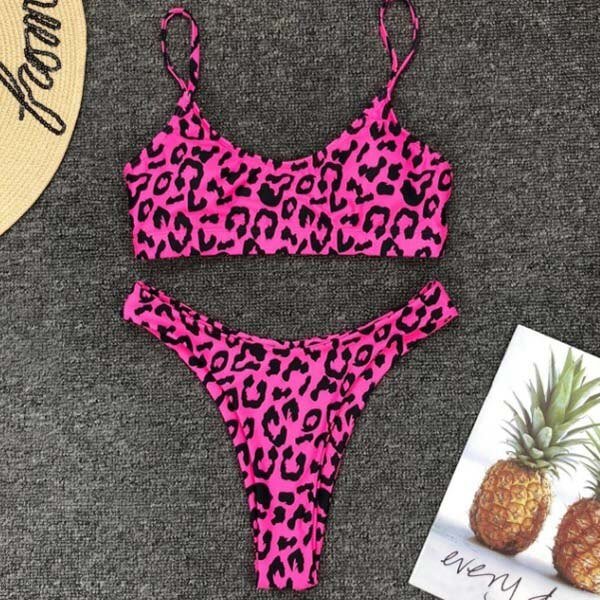 bikini small Leopard Print Bikini Pink