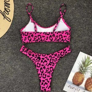 bikini stores Leopard Print Bikini Pink