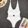 tight bikini Belted One Piece Swimwear