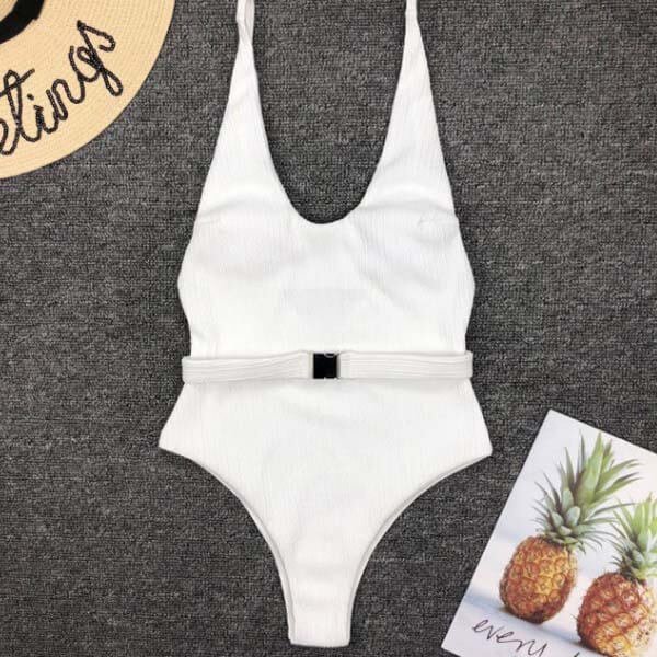 tight bikini Belted One Piece Swimwear