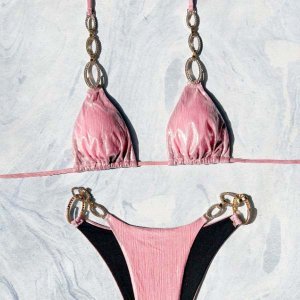 YY6199B Silver Metallic Bikini