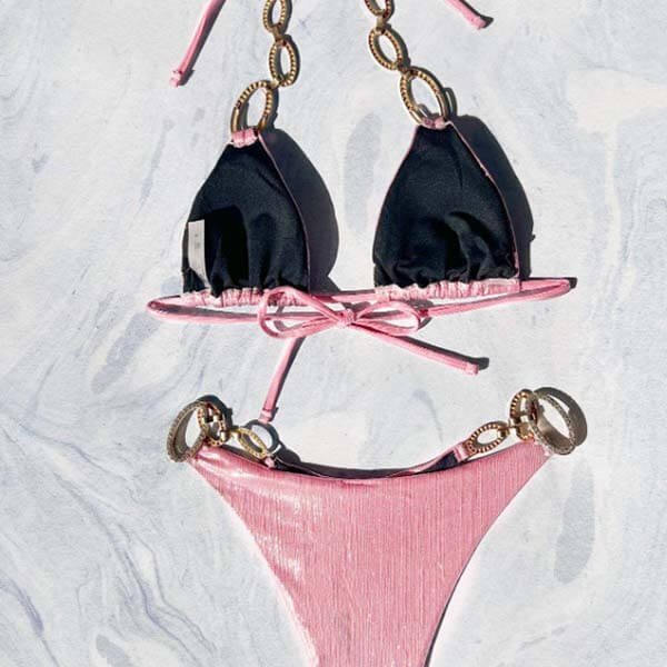 YY6199C Silver Metallic Bikini