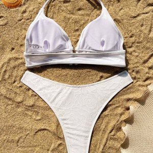 YY6208C White Lace Bikini