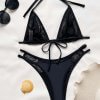 YY6210C Black lace bikini