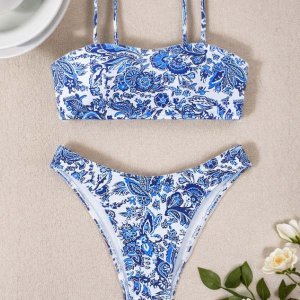 YY6225A Blue-and-white porcelain bikini